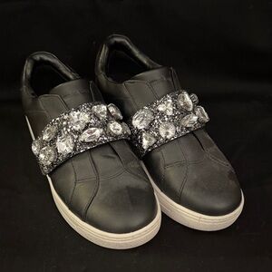 Black Embellished Women's Sneakers